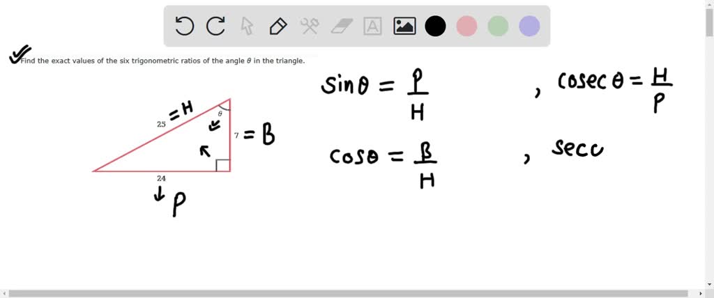 SOLVED: Find The Exact Values The Six Trigonometric Ratios Of The Angle ...