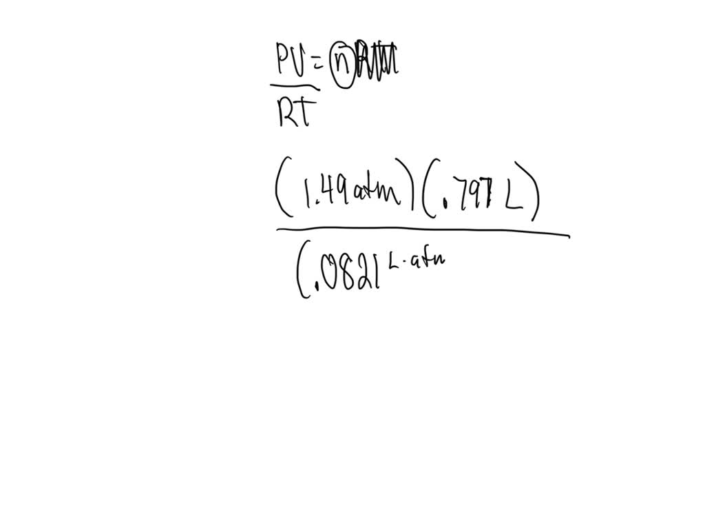 SOLVED A sample of argon gas collected at a pressure of 1.49 atm and a