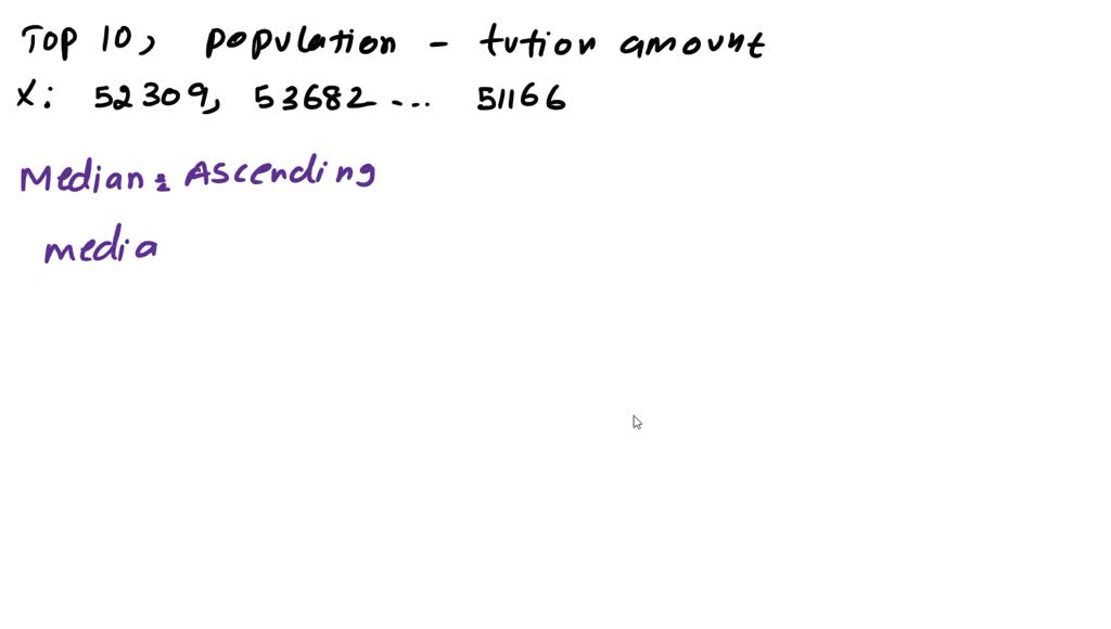 SOLVED Listed below are the annual tuition amounts of the 10 most