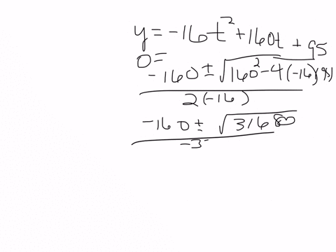 a-projectile-shot-into-the-air-is-modeled-by-the-function-st-16t2-160t95-where-st-is-in-feet-and-t-is-in-seconds-a-what-is-the-exact-value-of-the-time-when-the-projectile-hits-the-ground-b-will-the-pr