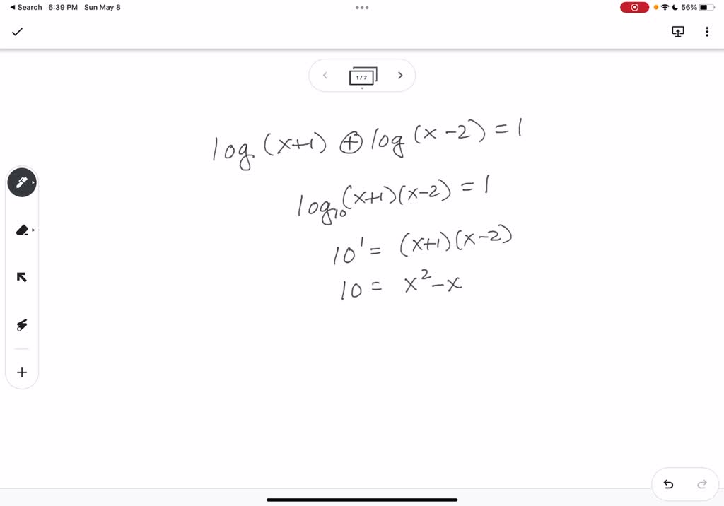 solved-11-solve-the-logarithmic-equation-logz-x-2-logz-x-1-2