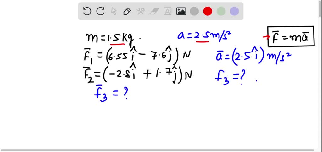 SOLVED: Three forces (F1, F2 and F3) are acting on a particle of mass 1 ...