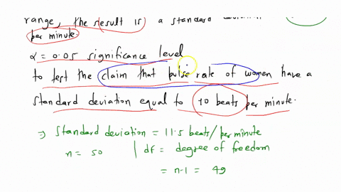 a-simple-random-sample-of-pulse-rates-of-50-women-from-a-normally-distributed-population-results-in-a-standard-deviation-of-115-beats-per-minute-the-normal-range-of-pulse-rates-of-adults-is-86027