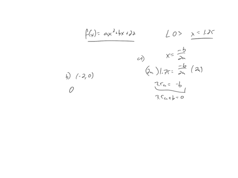 2a-1-mark-consider-the-quadratic-function-f-x-ax-bx22_-the-equation-of-the-line-of-symmetry-ofthe-graph-y-f-x-isx-175-_-using-only-this-information-write-down-an-equation-in-terms-of-a-and-b-36695