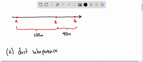 two-radio-antennas-a-and-b-radiate-in-phase-antenna-b-is-120-m-to-the-right-of-antenna-a-consider-point-q-along-the-extension-of-the-line-connecting-the-antennas-a-horizontal-distance-of-40-24904