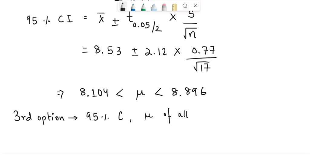 SOLVED A sample of 20 joint specimens of a particular type gave a