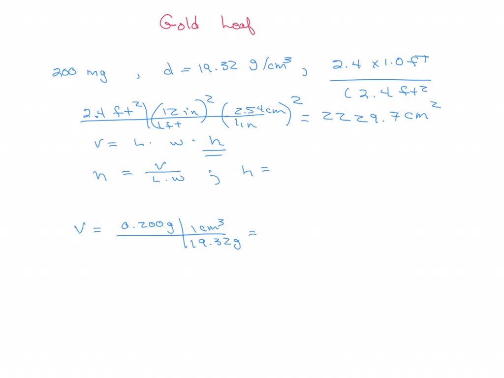 SOLVED Gold can be hammered into extremely thin sheets called gold