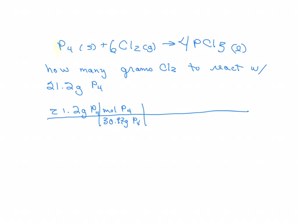 SOLVED When phosphorus reacts with chlorine, phosphorus trichloride is