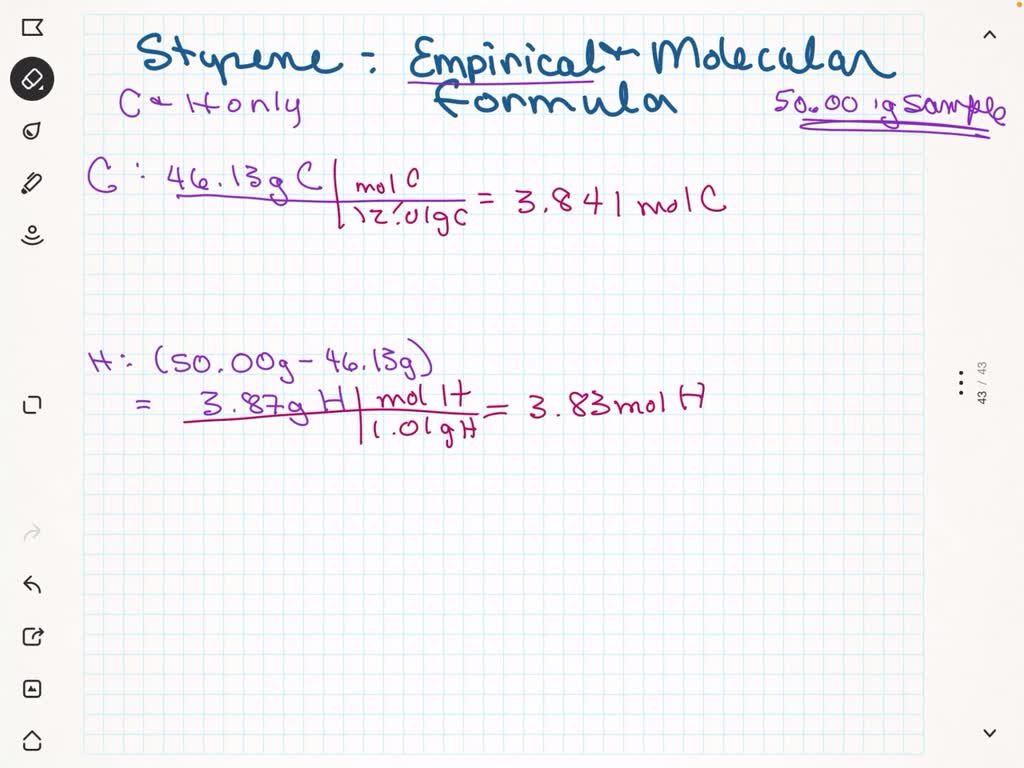 SOLVED a. The compound styrene, a hydrocarbon used in the production