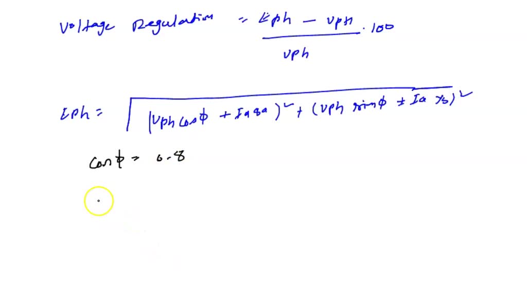 SOLVED A 2500 KVA, 6,600 volts, threephase wyeconnected alternator