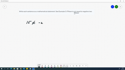 write-each-sentence-as-a-mathematical-statement-see-example-3-fifteen-is-not-equal-to-negative-two-04682
