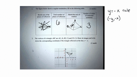 the-figure-below-shows-regular-tetrahedron-fill-in-the-following-table-2-marks-number-of-orders-of-rotational-symmetry-sketch-one-of-the-total-number-of-planes-of-reflection-planes-of-rellec-76823