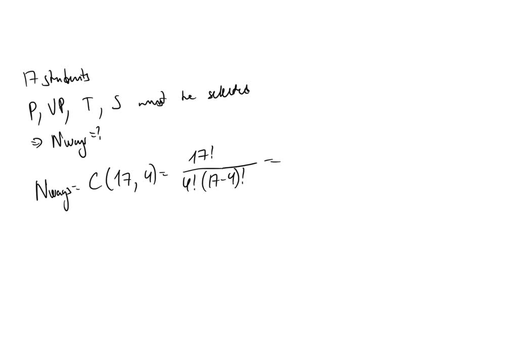 There are 17 students in a homeroom How many different ways can they