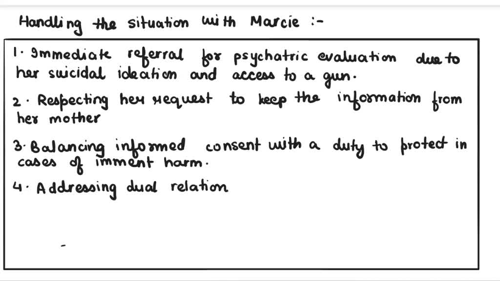 SOLVED Marcie is a new client and a 22yearold female who works as a