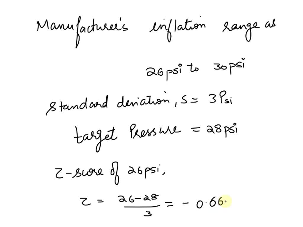 (c) The manufacturer's correct inflation range is 26 psi to