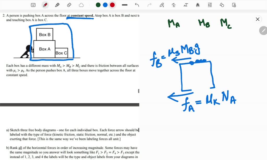SOLVED A box sits on a horizontal surface. The coefficients of static