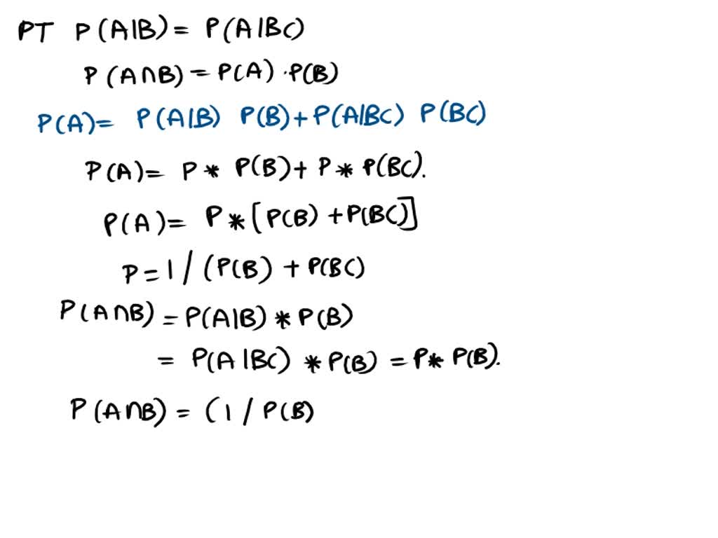 SOLVED: Using the law of total probability, P(A) = P(A | B)P(B) + P(A ...