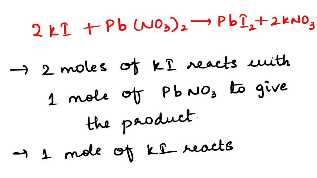 SOLVED a)Lead iodide is created by reacting lead nitrate with