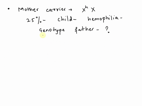 if-a-mother-is-a-carrier-of-the-recessive-gene-xx-for-hemophilia-and-there-is-a-25-chance-of-having-a-child-with-hemophilia-what-must-the-fathers-genotype-be-47903