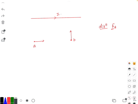 a-long-straight-wire-carries-current-as-shown-in-the-diagram-two-clectrons-move-with-velocitiest-that-are-parallel-and-perpendicular-to-the-current-determine-the-direction-of-the-magnetic-fo-13056