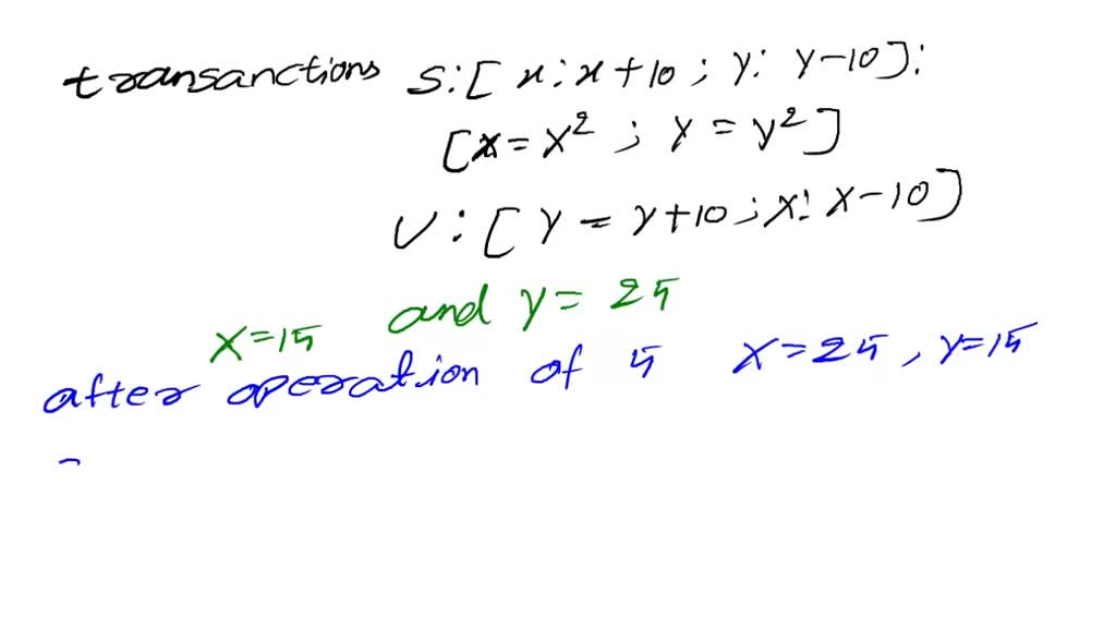 SOLVED: Assume you have the following transactions T1 and T2: T1: begin ...