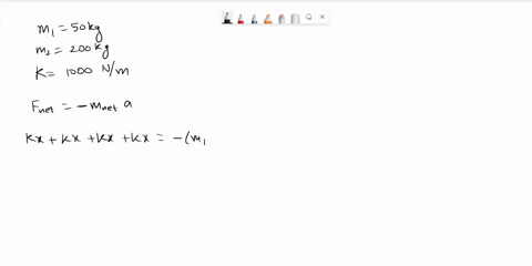 solve-all-requirments-1-two-masses-m1-and-m2each-connected-by-two-springs-of-stiffness-kare-connected-by-a-rigid-massless-horizontal-rod-of-length-i-as-shown-in-figure-below-aderive-the-egua-74977