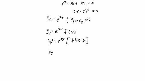 in-this-exercise-you-will-solve-the-initial-value-problem-yprime-prime-14-yprime49-yfrace-7-x1x2-quad-y0-4-quad-yprime05-1-let-c_1-and-c_2-be-arbitrary-constants-the-general-solution-to-the-related-ho