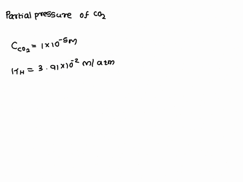 the-concentration-of-carbon-dioxide-in-water-at-20c-is-determined-to-be-100-x-10-5m-the-henrys-constant-for-co2-dissolution-in-water-is-391-x-10-2-matm-at-20c-what-is-the-partial-pressure-of-46008