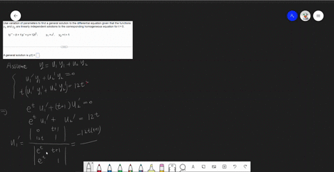 use-variation-of-parameters-to-find-a-general-solution-to-the-differential-equation-given-that-the-functions-y_1-and-y_2-are-linearly-independent-solutions-to-the-corresponding-homogeneous-equation-fo