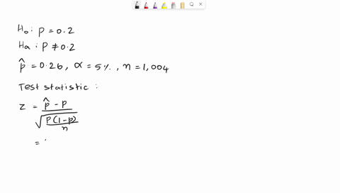 use-the-normal-distribution-and-the-given-sample-results-to-complete-the-test-of-the-given-hypotheses-assume-the-results-come-from-a-random-sample-and-use-a-5-significance-level-test-h0-p02-58921
