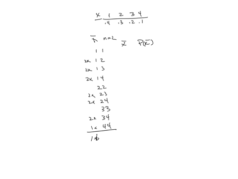 question-1-let-x-be-the-number-of-packages-being-mailed-by-a-randomly-selected-customer-at-a-certain-shipping-facility-suppose-the-distribution-of-mathrmx-is-as-follows-begintabularlcccc-x-1-2-3-4-h-2