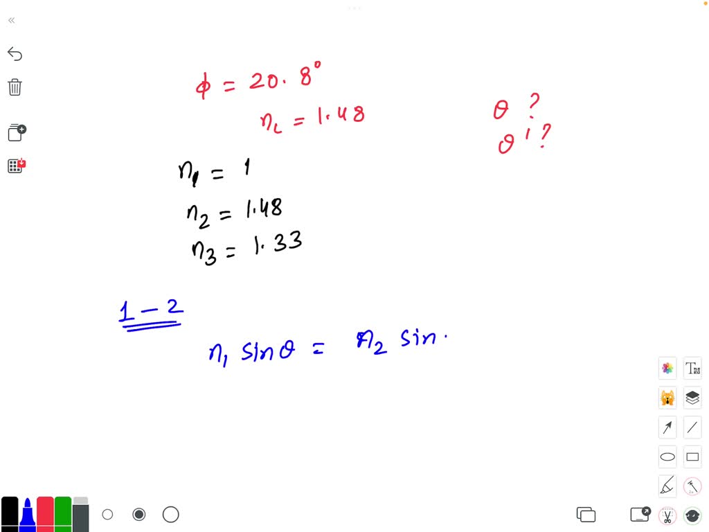 SOLVED The light beam shown the figure below Makes an angle of 20,80