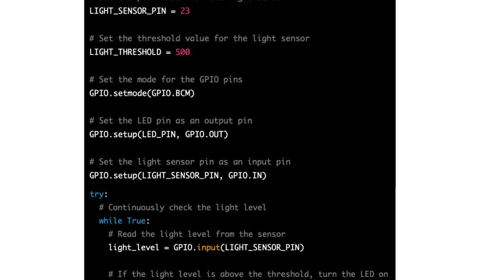 SOLVED: Write a program in Python to turn the LED on/off according to ...