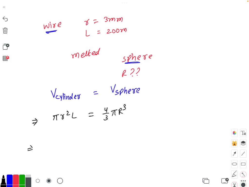 solved-a-wire-of-radius-3mm-and-length-200m-is-melted-into-a-sphere