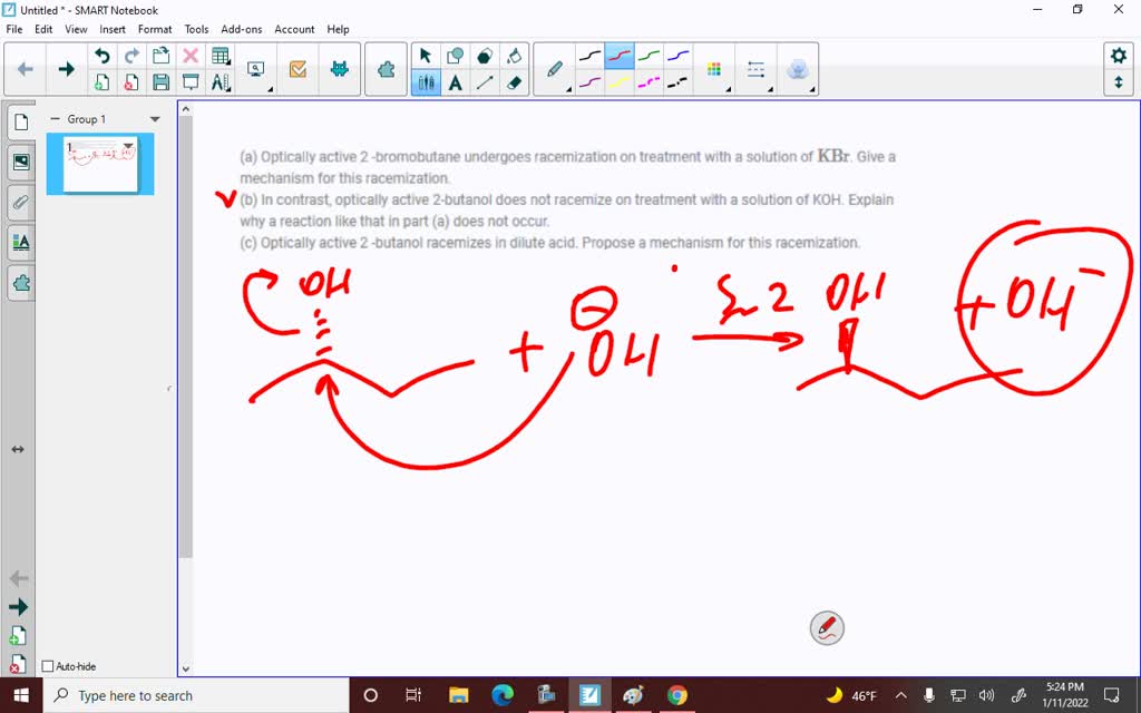 SOLVED Optically active 2butanol slowly racemizes on standing in