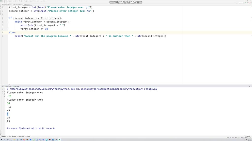 SOLVED: 4.18 LAB: Output range with increment of 5 Write a program ...