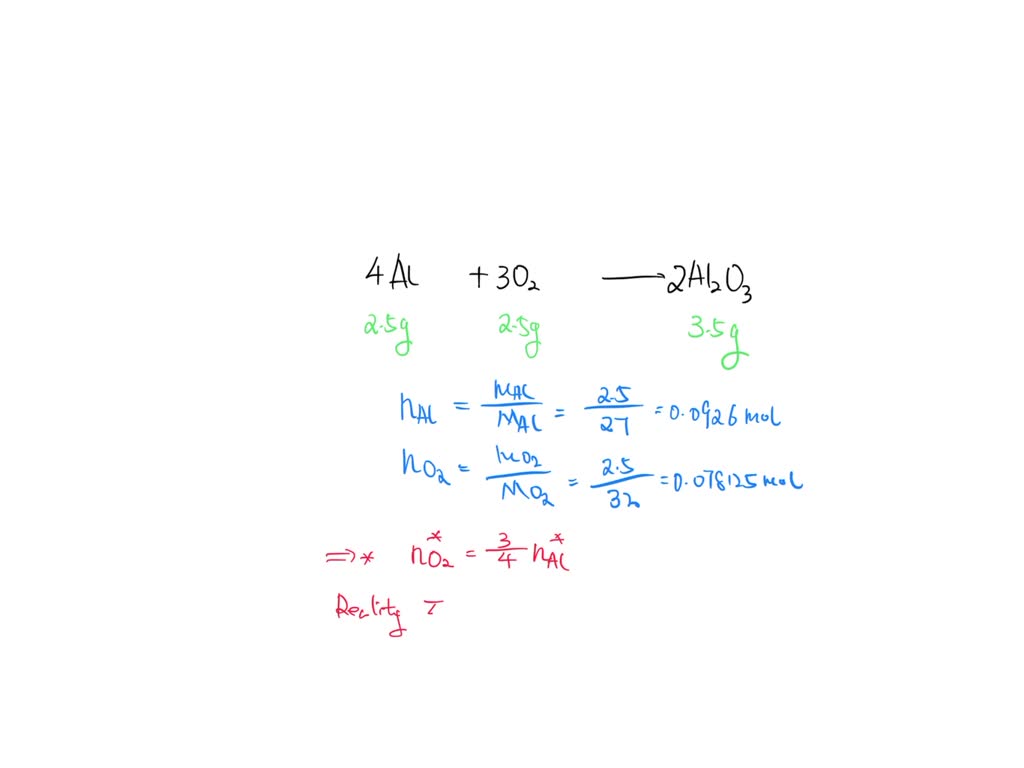 SOLVED Solid aluminum and gaseous oxygen react in a combination to