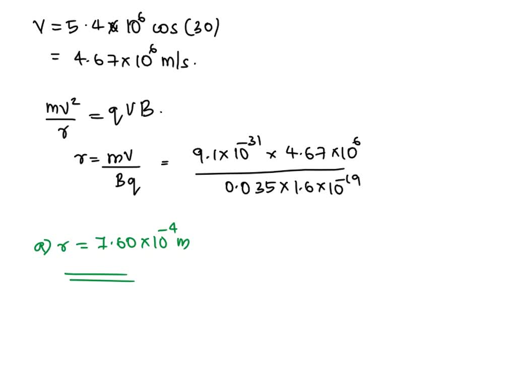 Find the radius of the electron's spiral trajectory The uniform 35.0