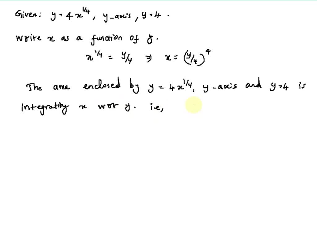 The boundaries of the shaded region are the y-axis, the line y = 4, and ...