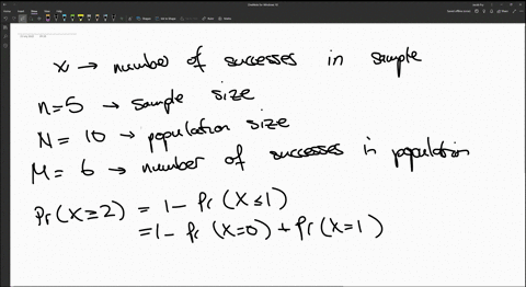 let-x-be-the-number-of-successes-observed-in-a-sample-of-n5-items-selected-from-a-population-of-n1-3-50535