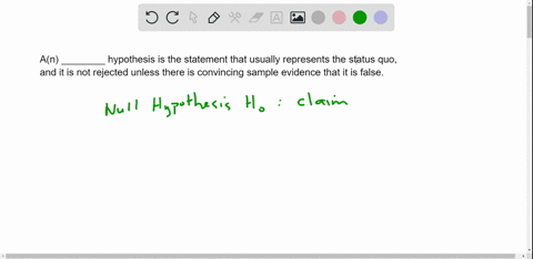 an-________-hypothesis-is-the-statement-that-usually-represents-the-status-quo-and-it-is-not-rejected-unless-there-is-convincing-sample-evidence-that-it-is-false-multiple-choice-alternative-64717