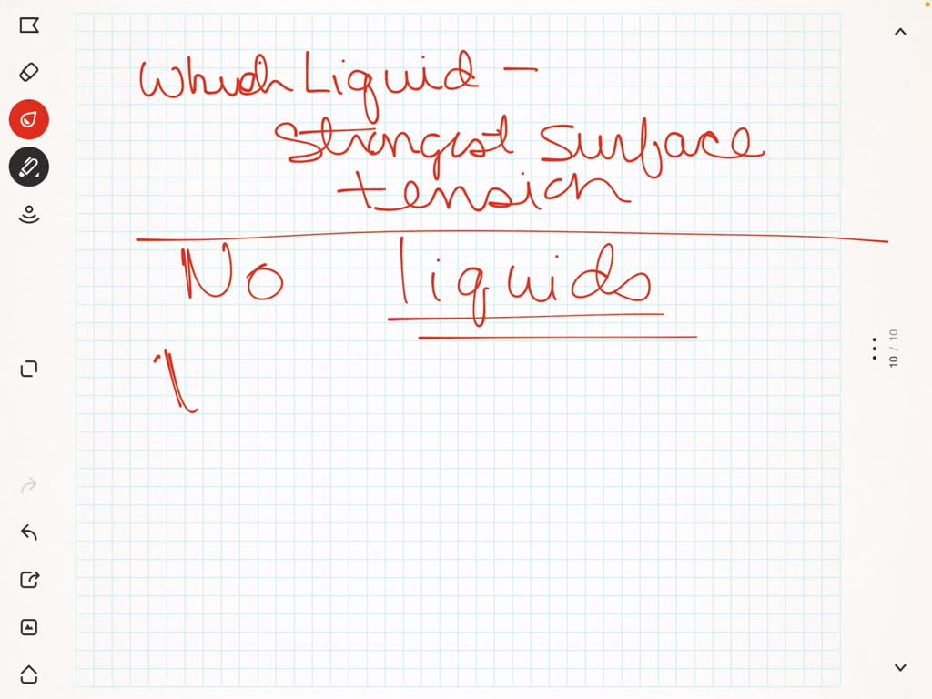 SOLVED Which of the liquids had the highest surface tension? Paragraph