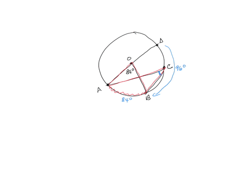 16-4-b-cand-d-are-points-on-a-circle-with-centre-0-aod-is-a-diameter-of-the-circle-angle-aob-84-a-calculate-the-size-of-angle-acb-i-give-a-reason-for-your-answer-calculate-the-size-of-angle-36836