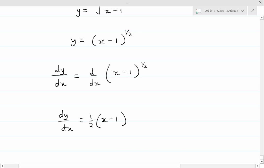 derivative of x times square root of x-1