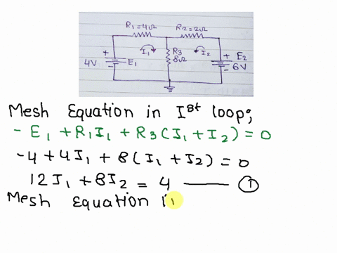 32-using-the-format-approach-to-mesh-analysis-write-the-mesh-equations-for-the-network-of-fig-117-b-solve-for-the-current-through-the-0-resistor-r-r2-ry-8n-b6v-fig-8117-95778