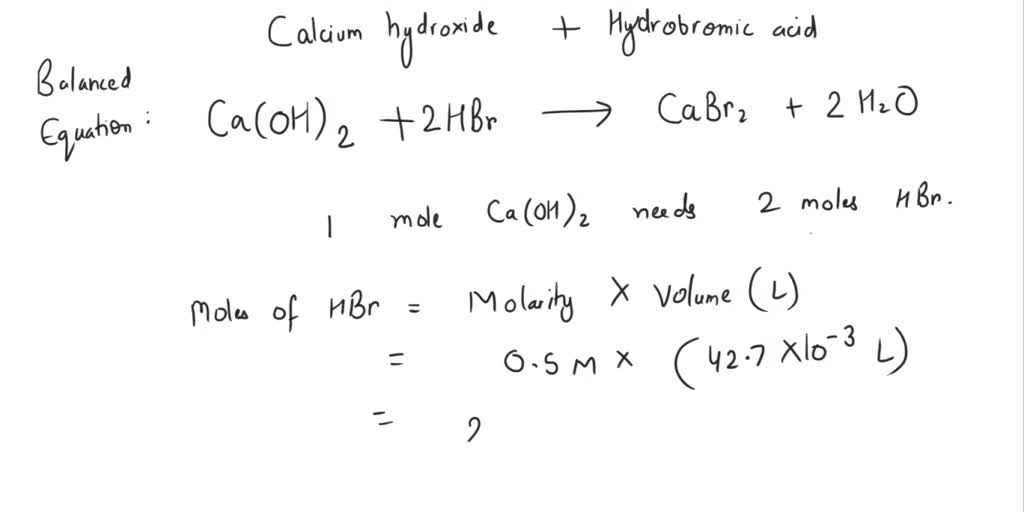 SOLVED: Calculate the concentration of calcium hydroxide, if 15.50 mL ...