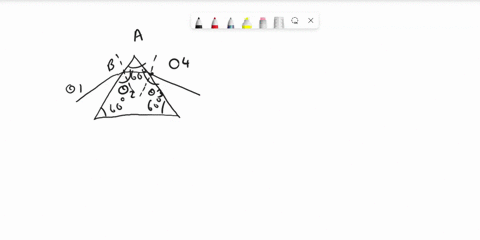 a-ray-of-monochromatic-light-is-incident-on-the-face-of-a-prism-in-the-shape-of-an-equilateral-triangle-that-is-the-apex-angle-of-the-prism-is-600-the-incidence-angle-of-the-light-ray-is-794-96588