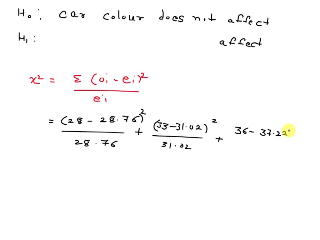 SOLVED 2) There is a rumor that red cars get pulled over more
