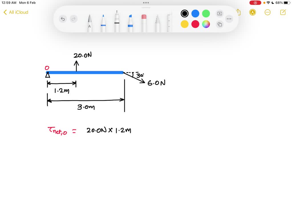 SOLVED: A 3.0-m rod is pivoted about its left end. A force of 20.0 N is ...
