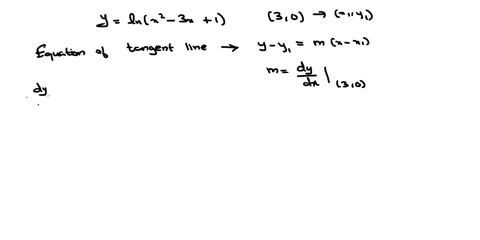 find-an-equation-of-the-tangent-line-to-the-curve-at-the-given-point-y-inx2-_-3x-1-3-0-39582